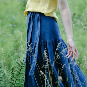 Linen ruffle wrap skirt LETICIJA, Long linen skirt, Ruffled skirt, Natural wrap skirt, Women linen skirt, Long boho wrap skirt, Gift for her