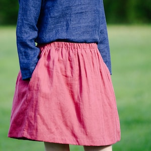 Linen mini skirt ALLA, Short linen skirt, Linen skirt, Linen skirt for women, Aline linen skirt, Linen skirt with pockets, Soft linen skirt