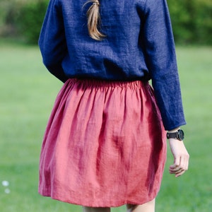 SALE / READY s size, Linen mini skirt ALLA, Short linen skirt, Linen skirt, Linen skirt for women, Aline linen skirt, Linen skirt