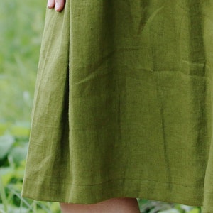 Linen midi skirt EMMA, Linen skirt, Autumn skirt, Boho skirt, Skirt with deep pockets, A Line Skirt, Prewashed linen skirt, Natural clothing image 6