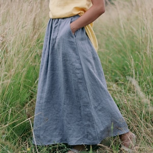 Long linen skirt ELZA, Linen skirt, Linen maxi skirt, Boho linen skirt, Women skirt, Linen summer skirt, Pleated skirt, Linen clothing image 1