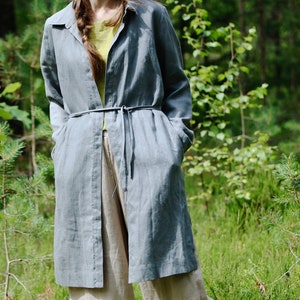 Linen long jacket KATE, Linen coat, Woman linen jacket, Linen jacket with pockets, Linen cardigan, Long sleeve jacket, Autumn winter linen