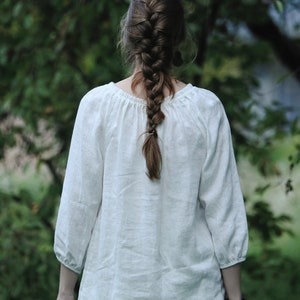 Linen Blouse for Women ANNA, Linen Loose Top, Long Sleeves Relaxed fit Blouse, Oversized Blouse, Linen Blouse, Autumn Winter Linen Wear