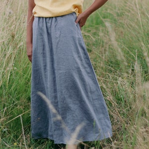 Long linen skirt ELZA, Linen skirt, Linen maxi skirt, Boho linen skirt, Women skirt, Linen summer skirt, Pleated skirt, Linen clothing image 9