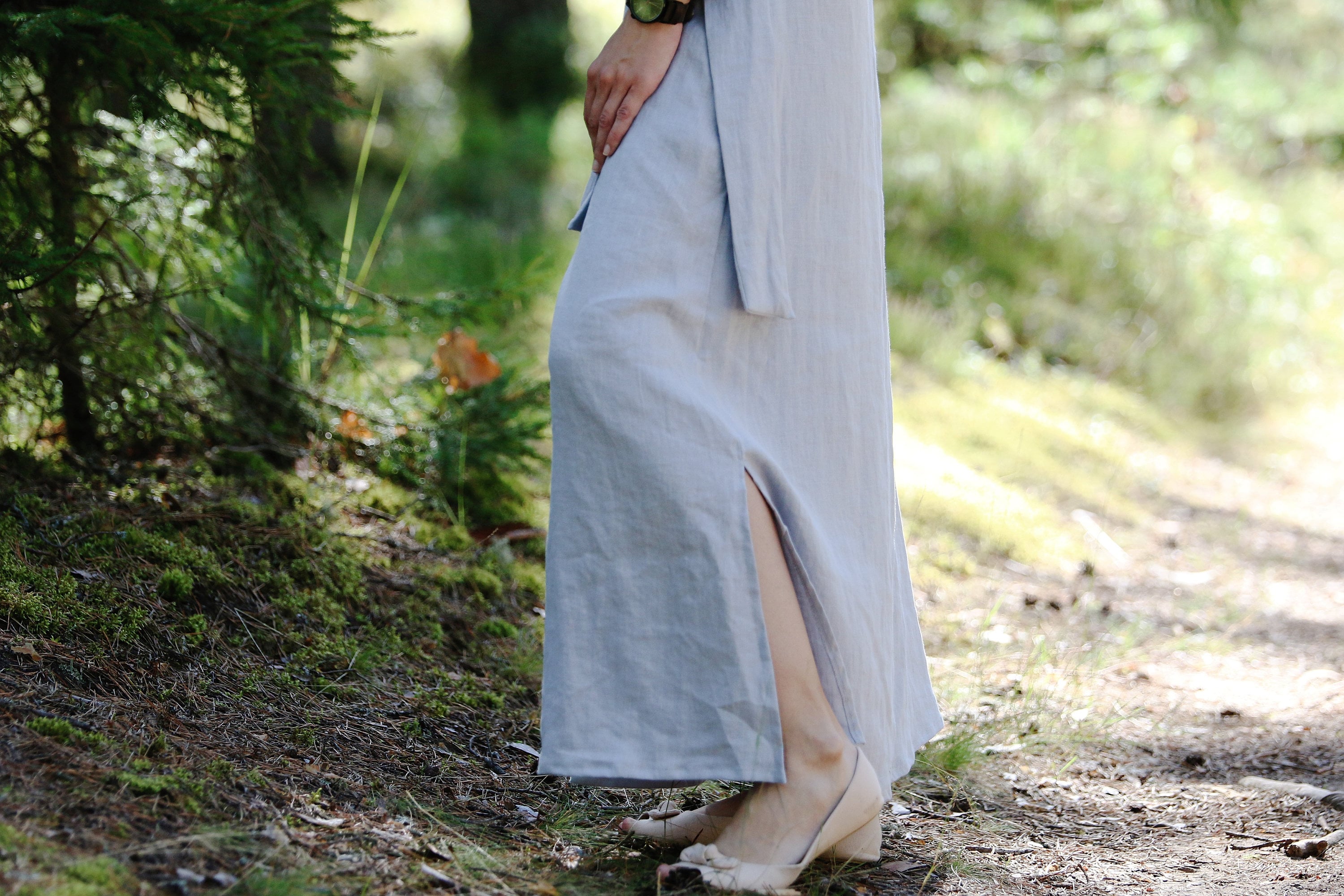 Linen Long Wrap Skirt EVELINA Linen Wrap Skirt Full Length Etsy
