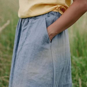 Long linen skirt ELZA, Linen skirt, Linen maxi skirt, Boho linen skirt, Women skirt, Linen summer skirt, Pleated skirt, Linen clothing image 4