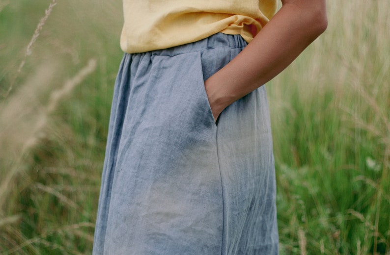 Long linen skirt ELZA, Linen skirt, Linen maxi skirt, Boho linen skirt, Women skirt, Linen summer skirt, Pleated skirt, Linen clothing image 4