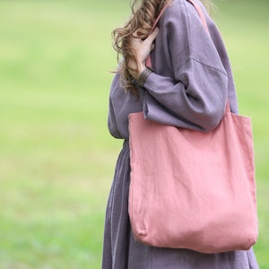 Linen Shopper Bag, Linen Shopper, Shopper Tote Bag, Market Bag, Linen Tote Bag, Linen Shoulder Bag, Beach Bag, Grocery Bag, Gift for Her