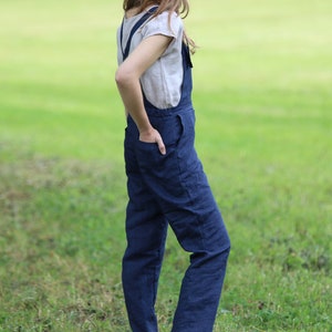 SALE / READY s size, Linen dungarees GUSTAVS, Linen overall, Soft linen jumpsuit, Comfortable and casual women romper, Natural jumpsuit