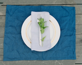 Natural Linen Placemats, Double layer Placemats, Linen Table Placemat, Washed Linen Placemats, Linen Table Mats, Soft Dinning Placemats