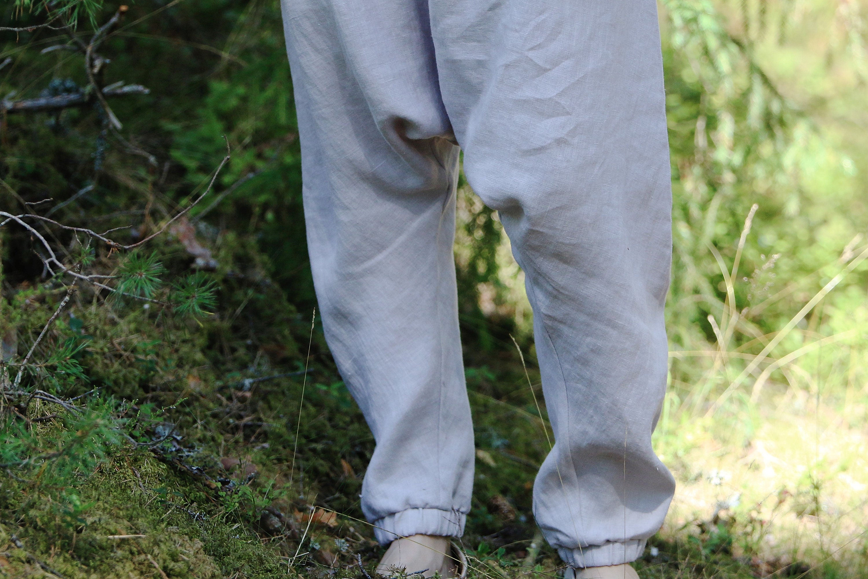 Tied Mid Waist Long Harem Pants