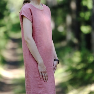 Everyday dress AIJA, Simple linen dress, Shift dress, Casual linen dress, Minimalist clothing, Linen summer dress, Loose women dress