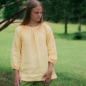 SALE / READY s size, Linen Blouse for Women ANNA, Linen Loose Top, Long Sleeves Relaxed fit Blouse, Oversized Blouse, Linen Blouse, Autumn