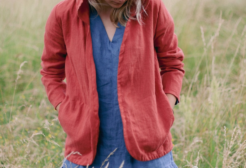Linen Hooded Jacket SARA Sustainable Hooded Linen Jacket Etsy