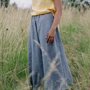 Long linen skirt ELZA, Linen skirt, Linen maxi skirt, Boho linen skirt, Women skirt, Linen summer skirt, Pleated skirt, Linen clothing image 2