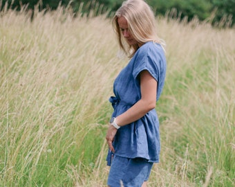 Linen oversized tunic top JUSTINE, Linen shirt, Linen tunic, Linen top, Oversized tunic, Maternity linen top, Women loose linen tunic