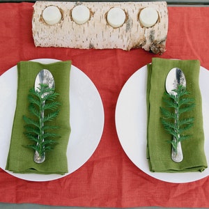 Ensemble de serviettes en lin, serviette en lin naturel, serviettes de mariage, serviettes en lin lavées, serviettes de table douces, serviettes de Noël, serviettes de table en lin