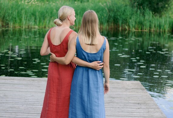 Buy Low Back Linen Dress BEATE, Bohemian Maxi Dress, Maxi Open Back Dress,  Flowing Long Summer Dress With Back Neckline, Beach Dress, Boho Dress  Online in India - Etsy