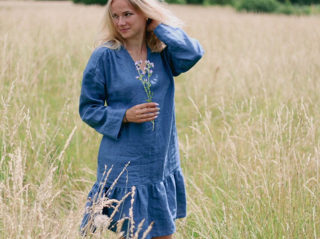 Linen Ruffle Dress - Sunlight main image 0