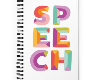 Speech Therapy Notebook: Soft-Touch Spiral Notebook, Dotted Pages