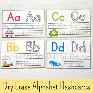 Cartões de memória flash para traçado de alfabeto Cartões de memória laminados para alfabeto pré-escolar Atividade de ortografia para crianças Cartão de rastreamento de letras