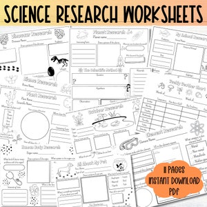 Science Worksheet Printable Science Research Worksheet Homeschool Science Activity Animal Research Outdoor Worksheet Kids Science Project