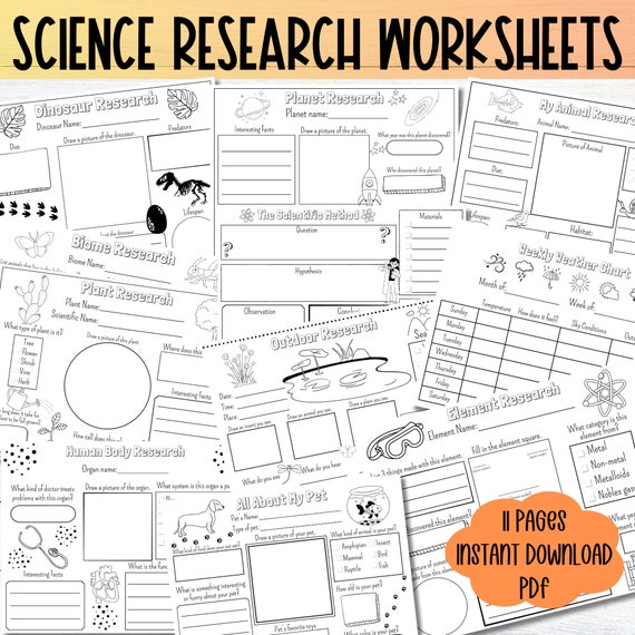 Science Worksheet Printable Science Research Worksheet Homeschool Science Activity Animal Research Outdoor Worksheet Kids Science Project