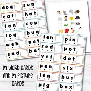 CVC Word Cards Short Vowel Activity Printable Homeschool Flashcards ...