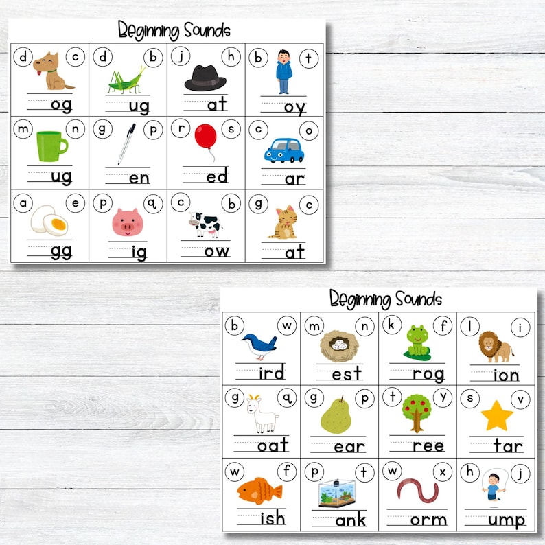 Missing Vowel Worksheet: Phonics, Beginning & Ending Sounds (PDF) - Etsy