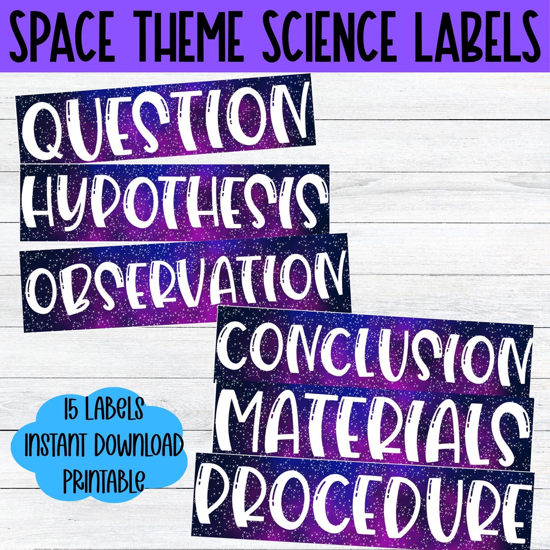 Science Project Board Lables Space Theme Board Headings School Science ...