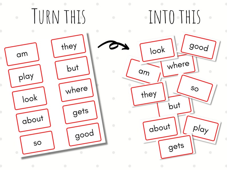 Sight Word Flash Cards Printable High Frequency Words Kindergarten