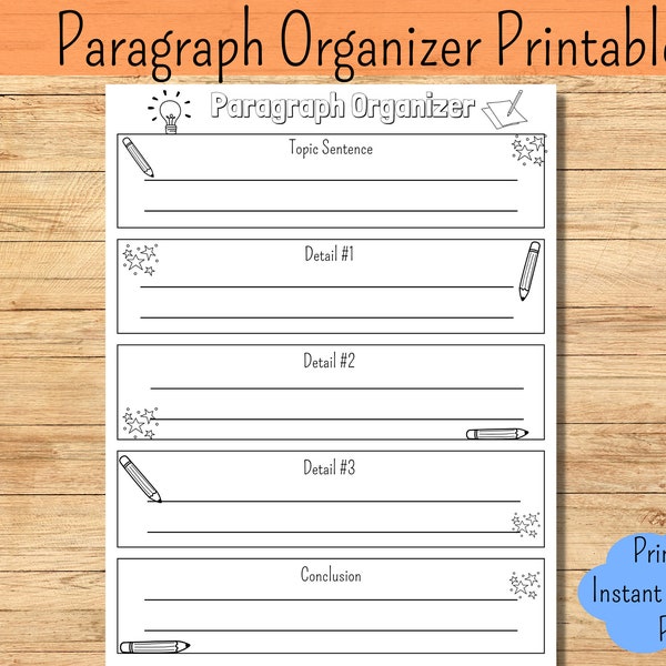 How to Write a Paragraph Writing a Paragraph Template Paragraph Organizer Homeschool Printable Worksheet Kids Writing Template
