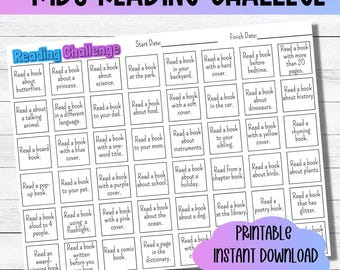 Kids Book Reading Challenge Printable Summer Reading Tracker Fun Book Challenge Homeschool Coloring Reading Activity Book Worm Printable