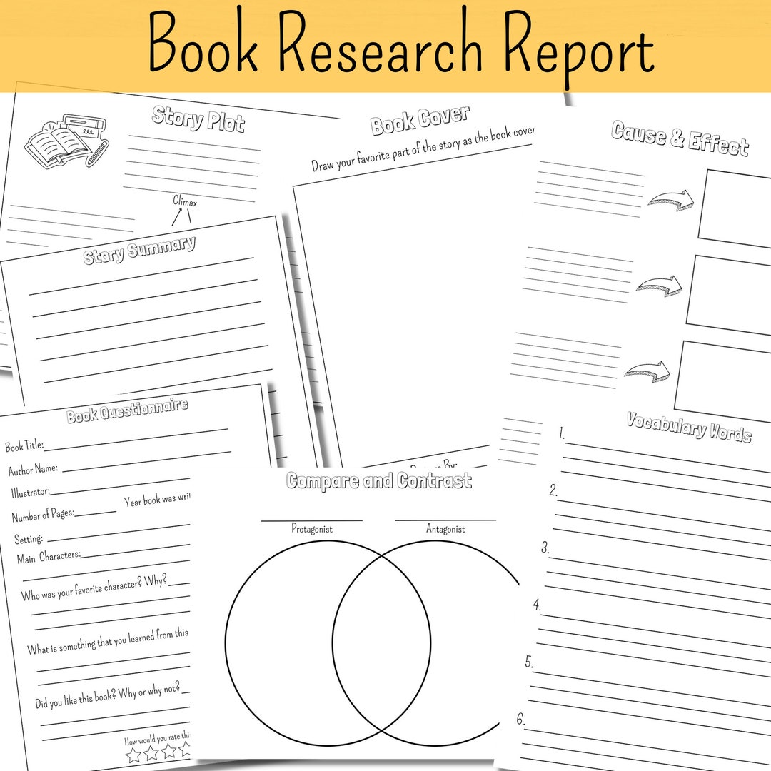 Book Report Template Book Report Worksheet Book Printable Story Element ...