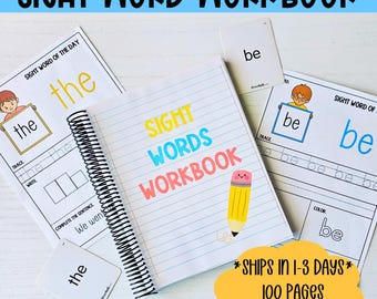 Sight Words Homeschool Workbook High Frequency Word Spelling Practice Kindergarten Frys First 100 Words