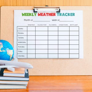 Kids Weather Tracker Printables: Homeschool Science Worksheets (PDF) - Etsy