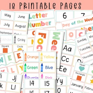 Preschool Focus Wall Printable Preschool Learning Flashcard Weekly ...