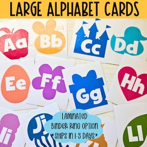 Grandes cartões laminados do alfabeto com imagens Cartões de alfabeto Cartões ABC para educação domiciliar Cartões de fonética para jardim de infância Cartões de tabela de bolso