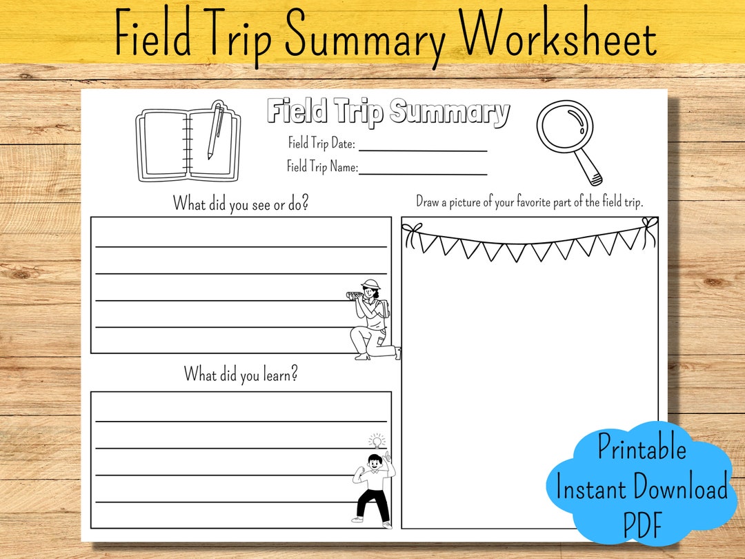 Field Trip Log Field Trip Journal Homeschool Field Trip Report Field