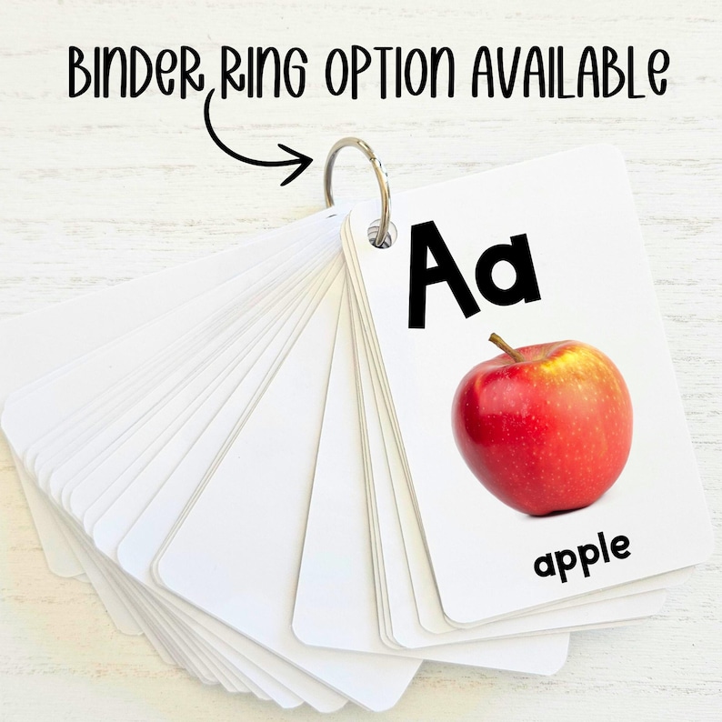 Preschool ABC Laminated Flashcards Real Life Picture Alphabet Cards