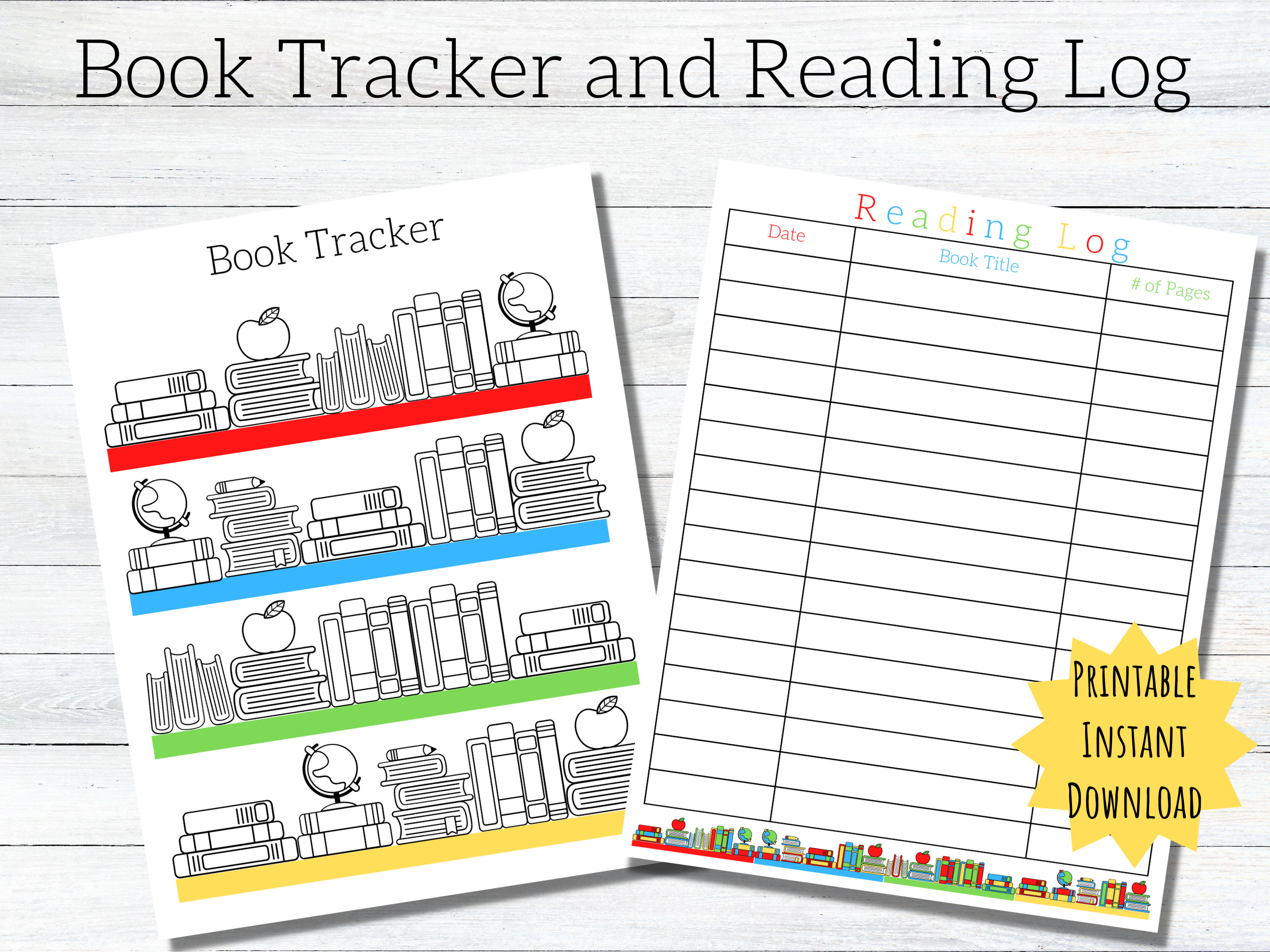 Reading Log Kids Printable Reading Log Homeschool Reading Kids Reading Tracker Cute Reading Log  Coloring Reading Log Book Tracker Printable