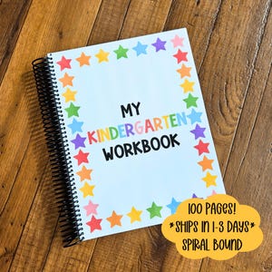 Caderno de atividades do jardim de infância, alfabeto para colorir, planilha de rastreamento de letras, preparação para o jardim de infância, cores, números, formas, caderno de exercícios para educação domiciliar, trabalho matinal