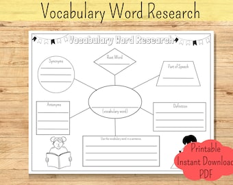 Language Arts Worksheet Vocabulary Words Research Worksheet Kids Writing Report Homeschool Worksheet Printable