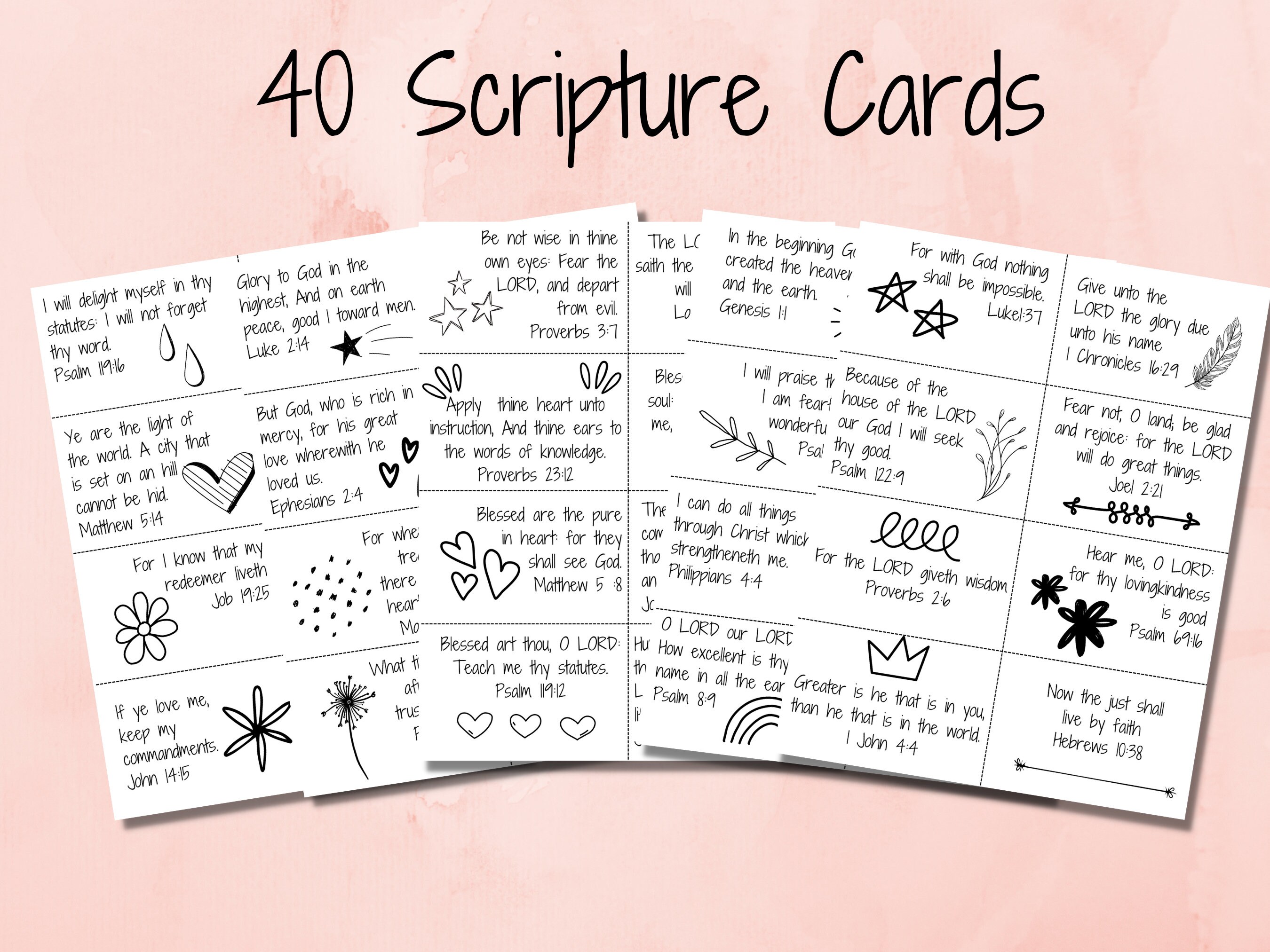 Printable Scripture Cards King James Version Printable Bible - Etsy