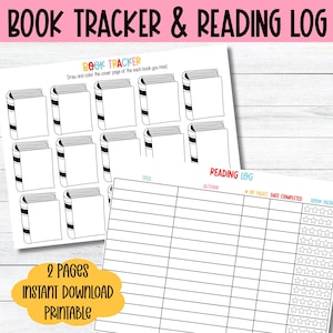 Afdrukbare boekenleestracker Homeschool Boekenlijst Leeslogboek Kids Coloring Tracker Maandelijks boeken lezen Uitdaging Voortgangsgrafiek Lezen