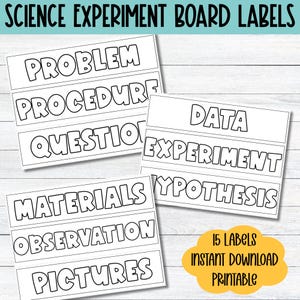 Etichette per progetti scientifici: bianco e nero, 15 etichette stampabili (PDF)