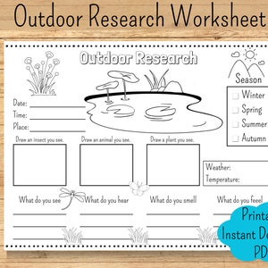 Nature Worksheet Printable Kids Outdoor Activity Five Senses Camping ...
