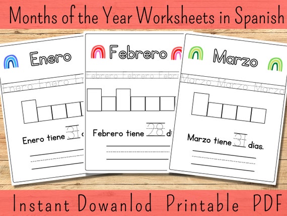 Days and Months in Spanish - PDF Worksheet - Spanish Learning Lab