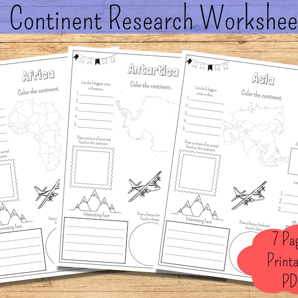 Continent Research Worksheets History Research Templates Printable Geography Worksheet Homeschool History Project Continents Worksheets