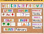 Weekly Focus Board Preschool Circle Time Printable Homeschool Kindergarten Learning Board Classroom Bulletin Board Decor Preschool Posters